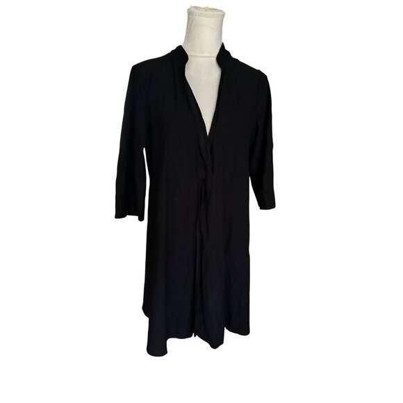 Vintage Eileen Fisher Gordian Knot Tie Clasp Open Front Dress Lightweight Size L - Picture 1 of 13